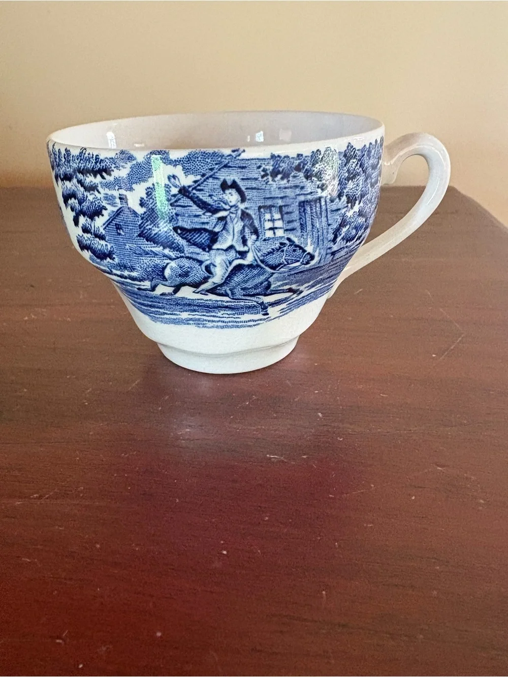 Vintage Staffordshire Liberty Blue Tea Cup Paul Revere England Transferware